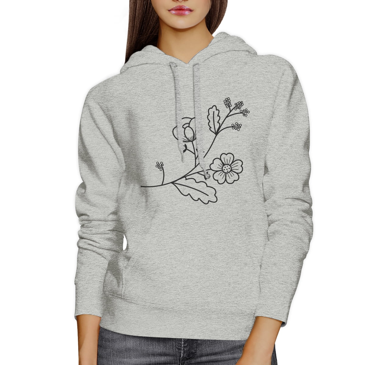 Flower Unisex Hoodie Cute Flower Design Round neck Pullover Fleece -  Walmart.com
