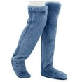 thumbnail image 6 of Lovskoo Unisex Winter Teddy Legs Fuzzy Socks Thick Plush Warm Leg Cover Home Socks Over The Knee Floor Socks Blue, 6 of 9