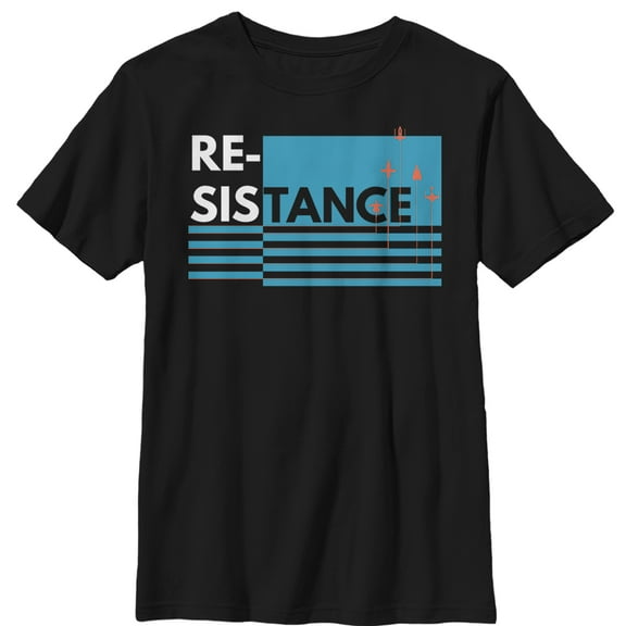 Boy's Star Wars Resistance Modern Stripe  Graphic Tee Black Large