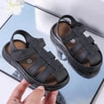 thumbnail image 2 of DGMIOCS Boys Girls Sandals Closed Toe Lightweight Shoes Adjustable Beach Summer Sandal for Toddler Kids Black 3.5-4 Years, 2 of 3