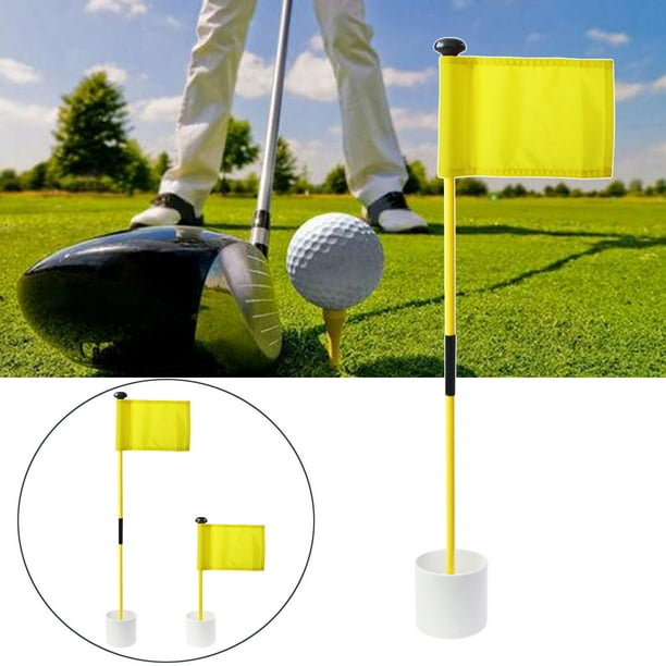 Folding Flagstick Golf Flagsticks Set Golf Practice Putting Green Flags for Garden Yard Yellow