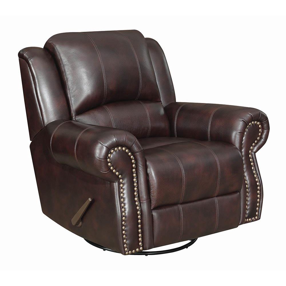 Coaster 650163 Home Furnishings Leather Rocker Recliner with Swivel