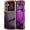 Dark Purple, variant on REQO  for Samsung Galaxy A17 5G Case for Women Girls, Cute Wave Frame Curly Shape with Love Heart Camera Protection Cover Luxury Plating Shockproof Phone Case for Galaxy A17 5G