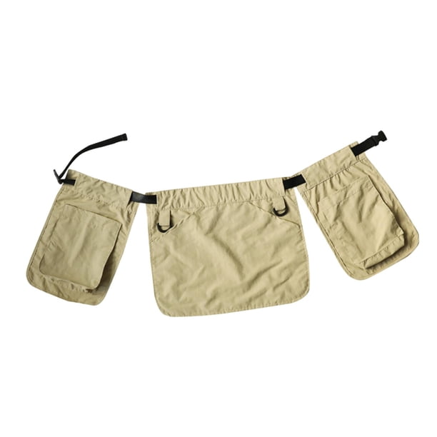 Riñonera con múltiples bolsillos, bolsa con hebilla ajustable, delantal de cintura de trabajo a la moda para Caqui Cola Delantal con bolsillo para cinturón al aire libre