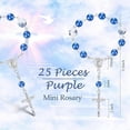 thumbnail image 5 of 25 Pieces Blue Baptism Rosary Mini Rosaries Small Rosary Party Favors Beaded Finger Rosary with 25 Organza Bags, 5 of 5