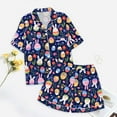 thumbnail image 5 of RMGVDSD Girls Easter Day Pajamas Set Children's Fashion Cute Easter Printed Button Down Lapel Short Sleeved Top Shorts Sleepwear Set Soft Nightwear Nightgown, 5 of 5
