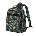 thumbnail image 2 of Dark Dinosaur Cactus Pattern Cute School Backpack Bag for School with Padded Back and Adjustable Shoulder Straps 15.25"x11.5"x5.25", 2 of 5