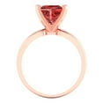 thumbnail image 4 of 2.5 ct Princess Cut Natural Garnet Solitaire 14K Rose Gold Womens Engagement Ring, 4 of 5
