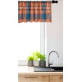 thumbnail image 3 of Ambesonne Buffalo Check Valance Pack of 2, Modern Geometric Plot, 54"X18", Burnt Sienna and Sea Blue, 3 of 4