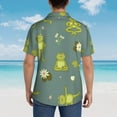 thumbnail image 6 of Balery Cute Yoga Frogs Print Men's Hawaiian Shirts Short Sleeve Beach Shirt Relaxed Fit Vacation Button Down Shirts-Small, 6 of 9