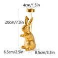thumbnail image 3 of Tyidzon Easter Bunny Candle Holder, 7.8" Gold Alloy Rabbit Figurine Candlestick, Festival Candle Holder for Easter Table Centerpiece Mantel Home Decor, 3 of 7