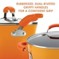 thumbnail image 4 of Rachael Ray 3-Quart Classic Brights Hard Enamel Nonstick Saucepot and Steamer Insert Set with Lid, Two-Tone Orange, 4 of 7