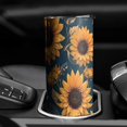 thumbnail image 3 of 20oz Blue Sunflower Golden Leaf Pattern Skinny Tumblers Stainless Steel Tumbler with Lid and Straw,Vacuum Insulated Double Wall Travel Tumbler Cups with Cleaning Brush for Coffee,Tea, 3 of 6