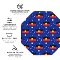 thumbnail image 3 of Set of 6 Australian Aboriginal Flag Drink Coasters for Coffee Table Leather Coaster for Decor Housewarming Octagon, 3 of 6