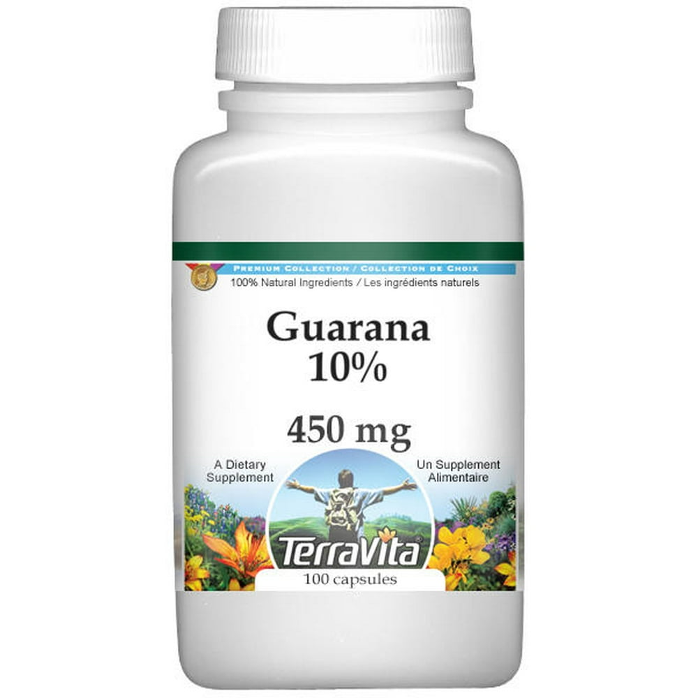 Guarana 10% - 450 mg (100 Capsules, Zin: 520392) - 2-Pack - Walmart.com ...