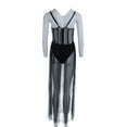 thumbnail image 6 of Lnzyyephy Female Dress, Solid Color Sleeveless Strappy One-Piece See-Through Dress for Women, Black/White, 6 of 7