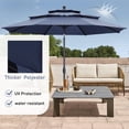 thumbnail image 5 of Autlaycil 10' Patio Umbrella and Base 3 Tiers with Tilt and Crank for Outdoor, Pool, Beach, Garden, Navy Blue, 5 of 7