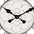 thumbnail image 6 of DecMode 32" White Wooden Floral Carved Wall Clock with Black Metal Accents, 6 of 15