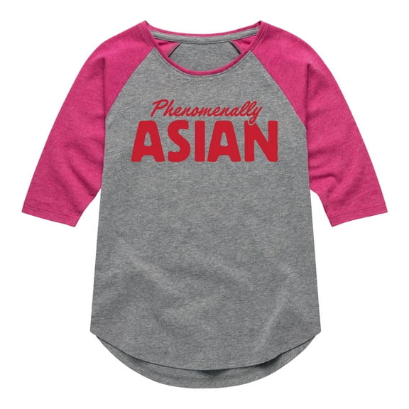 Instant Message - Phenomenally Asian - Toddler & Youth Girls Raglan Graphic T-Shirt