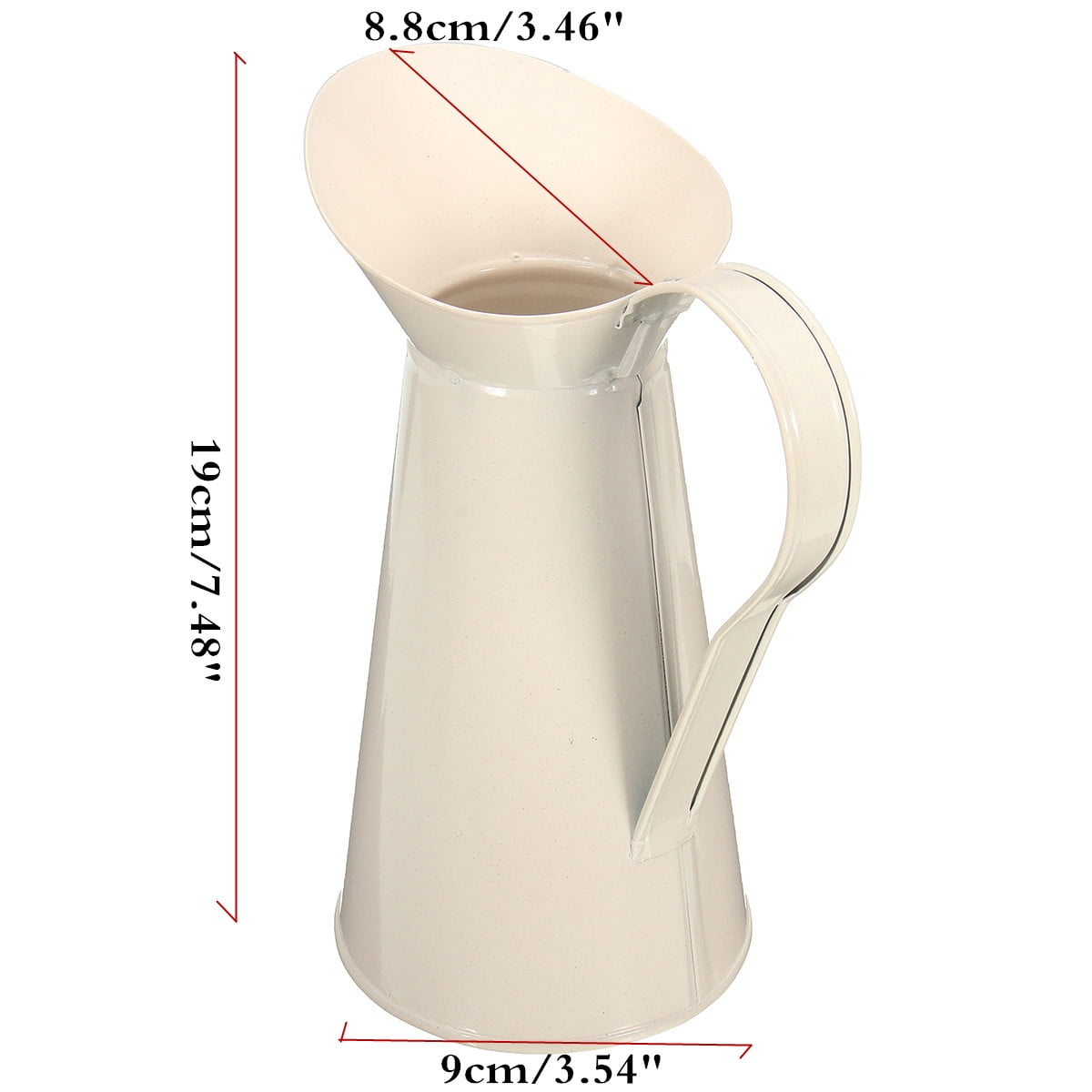 Tin Flower Vase Pitcher Jug Wedding Home Decor Room Iron 19cm Vintage Brand New