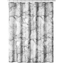 Fabric Shower Curtain, 72" x 72", Machine Washable, Quality Reinforced Buttonholes for Bathroom, Guest Bath, Stalls, Tubs, Carrara Marble Design - Gray