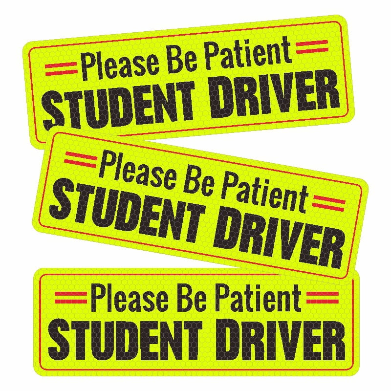 3 Aimants Conducteur Étudiant Voiture - Panneaux Drôles 'Soyez Prudent' 'Ne Klaxonnez Pas' - Aimantés Étanchés