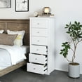thumbnail image 5 of Gymax 6 Drawer Dresser 53.5'' Tall Storage Cabinet with Metal Sliding Rail & Handles, 5 of 9