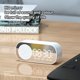 thumbnail image 4 of Kearding Reloj despertador digital Superficie del espejo Funcionamiento con botones Altavoz 5.0 compatible con Bluetooth Reproductor de MP3 inalámbrico Decoración del hogar Negro Kearding HA011281-01B, 4 of 6