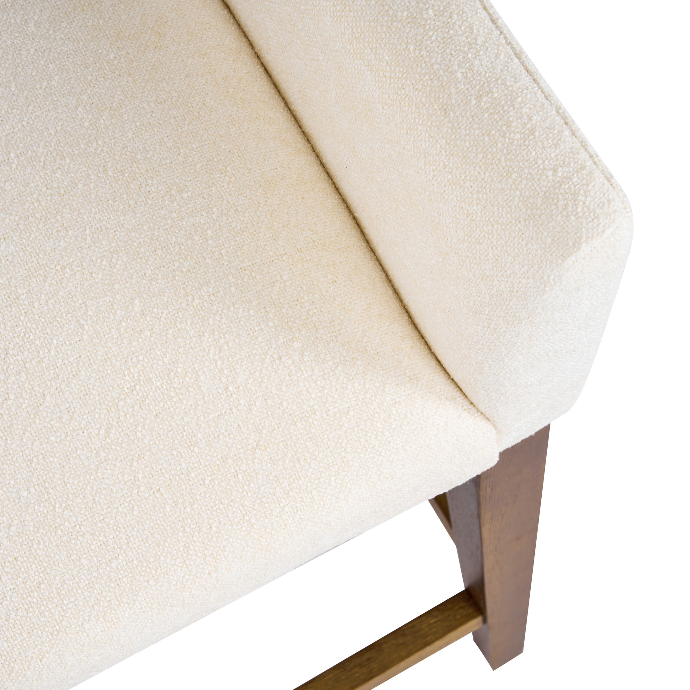 Christopher Knight Home Modern Upholstered Wood Counter Stools with Armrests, Walnut+Beige, Set of 2