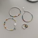 thumbnail image 2 of Pulsera de cuentas redondas con carita sonriente de plata esterlina S925 para mujer, diseño de nicho de verano para mujer, novia sencilla, 2 of 6