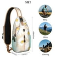 thumbnail image 3 of Floral Daisy Print Sling Backpack, Lightweight Crossbody Daypack with Adjustable Strap and Multiple Compartments, Vintage Boho Artistic Design, Suitable for Outdoor Activities and Short Trips, 3 of 4