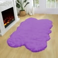 thumbnail image 2 of Latepis Fuzzy Purple 4x6 Area Rug Fluffy Sheepskin Rug Shag Rug Faux Fur Rug Plush Throw Rugs for Living Room Soft Shaggy Rug for Bedroom Nursery Dorm Home Decor Sheepskin, 2 of 5