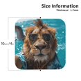 thumbnail image 2 of Vsdgher Hawaiian Swimming Lion Leather Coasters for Drinks, Durable Drink Coasters 4 Set for Tabletop Protection, Luxurious Home Décor and Housewarming Gift ( {designName})Square, 2 of 6