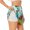 White, variant on African Women Printed 2 in 1 Women's Workout Shorts for Athletic Gym Running Shorts with Phone Pockets-