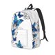 thumbnail image 1 of Disketp Blue Flying Butterflies print Canvas Backpack Lightweight Travel Daypack Student Rucksack Laptop Backpack-, 1 of 5