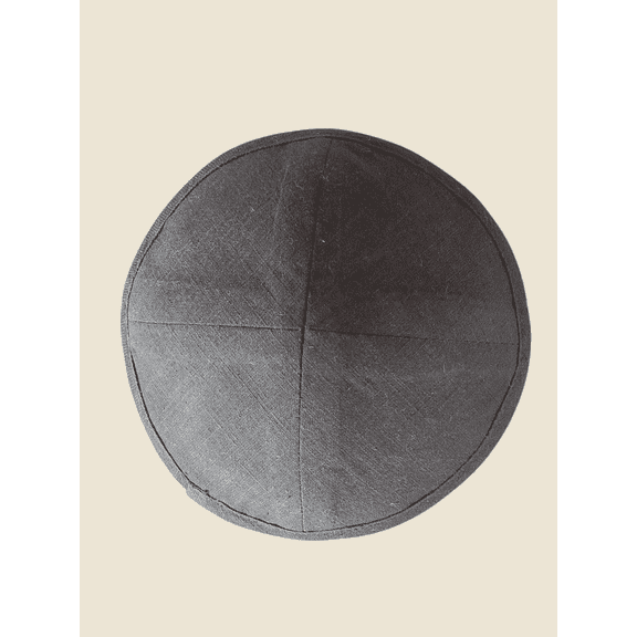 AmoghK Modern Linen Kippah for Men Yarmulke Cap Jewish Yamaka Hat Kippot Yarmulka Black 16 cm