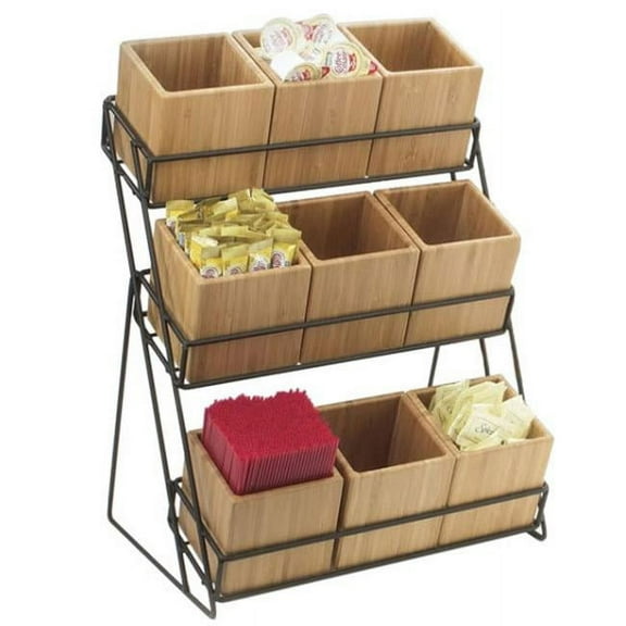Cal-Mil 1817-13 Black Iron Bamboo Bin Display