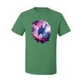 thumbnail image 2 of Wild Bobby, Galactic Space Cat Riding a Llama, Animal Lover, Men Graphic Tees, Kelly, Large, 2 of 3