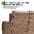 thumbnail image 4 of PARKWELL Outdoor 3 Seats Sofa - Rattan Wicker Patio Couch with Cushions - Steel Frame - Yellow Wicker, Beige Cushions, 4 of 6