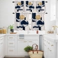 thumbnail image 3 of Abstract Color Block Kitchen Curtains Valances and Tiers Set of 3 Nordic Bohemian Tier Curtains and Valance with Rod Pocket for Small Windows, 27.5"x24", 3 of 9