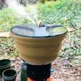 thumbnail image 5 of Olla portátil plegable para acampar, olla de silicona para exteriores, utensilios de cocina caqui, 5 of 5