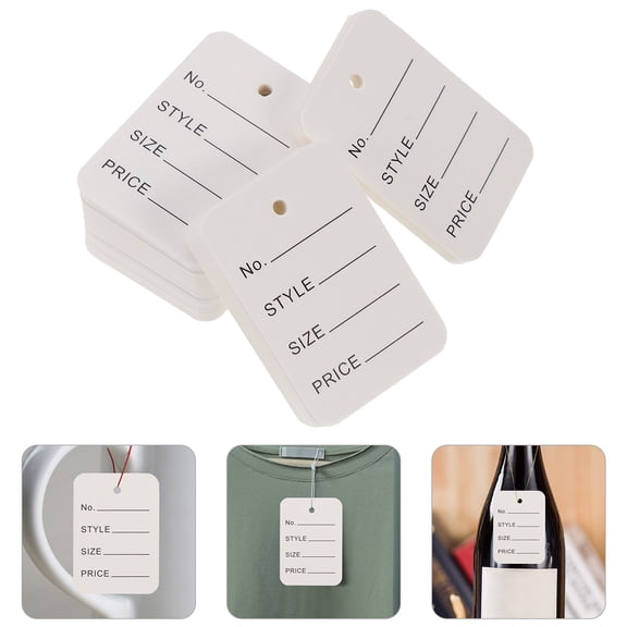 LITINKIMI Hanger Tags for Retail and Merchants 1000Pcs 5 Rectangular White