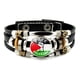 thumbnail image 1 of Muñequera Cuero Con La Palestina Útil Y Ajustable 3 Hebras para Mujeres Hombres Adolescentes, 1 of 9