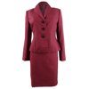 Le Suit Women's Woven Cuffed Tuscany Skirt Suit (14P, Bordeaux)