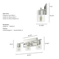 thumbnail image 6 of Hunter - Kerrison 3-light Brushed Nickel, Medium Size Vanity Light, Dimmable, for Bedrooms, Dining, Living Rooms - 48029, 6 of 7