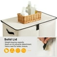 thumbnail image 5 of BGTREND Double Laundry Hamper with Lid 155L Laundry Basket with Removable Liner Bags & Side Mesh Pocket Collapsible Laundry Sorter Dirty Clothes Hamper (Beige), 5 of 7