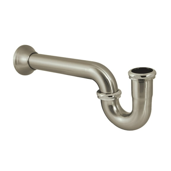 Kingston Brass CC2248 1-1/4" (or 1-1/2") x 1-1/2" P-Trap with Bell Flange, 13-1/16" Length, 18 Gauge, Brushed Nickel