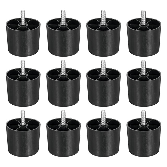 Paquete de 12 patas de muebles de 2.01 x 2.36 pulgadas, patas de sofá de plástico, patas de reemplazo en forma de cono