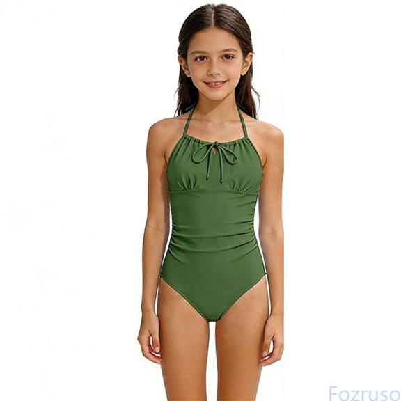 Fozruso Children's Swimming Suit For Beach Swimsuit Adjustable Girls Swimsuit 6 14 Years Swimsuits Sets Sizes 9-10 Years