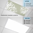 thumbnail image 4 of Coral Sage Green Fluorescent Light Covers, Coastal White Ocean Marine Nautical Beach Magnetic Light Covers for Ceiling Lights, Fluorescent Ceiling Shade for Classroom Bedroom Office 4x2Ft x 3PCS, 4 of 8